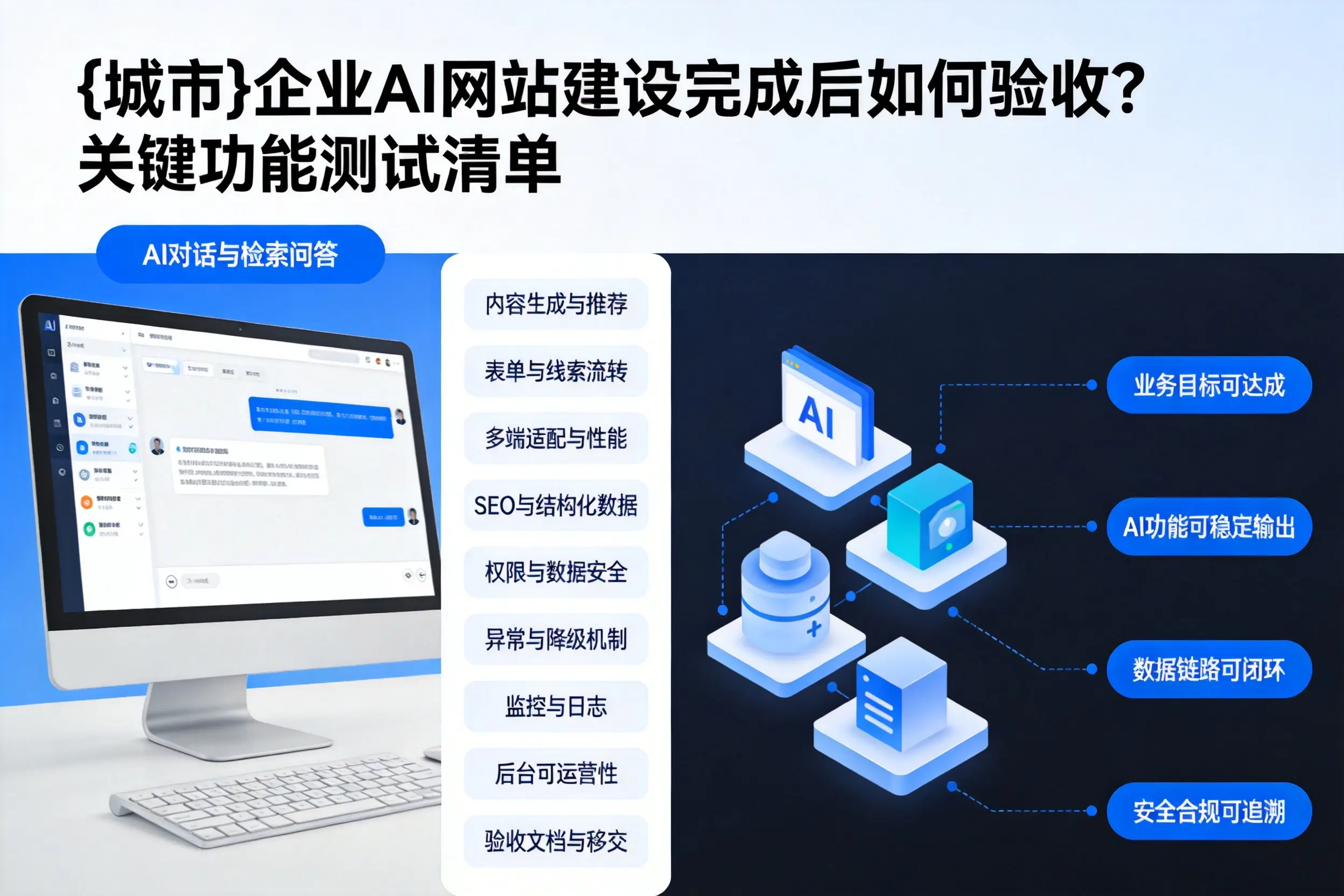 商洛企业AI网站建设完成后如何验收？关键功能测试清单