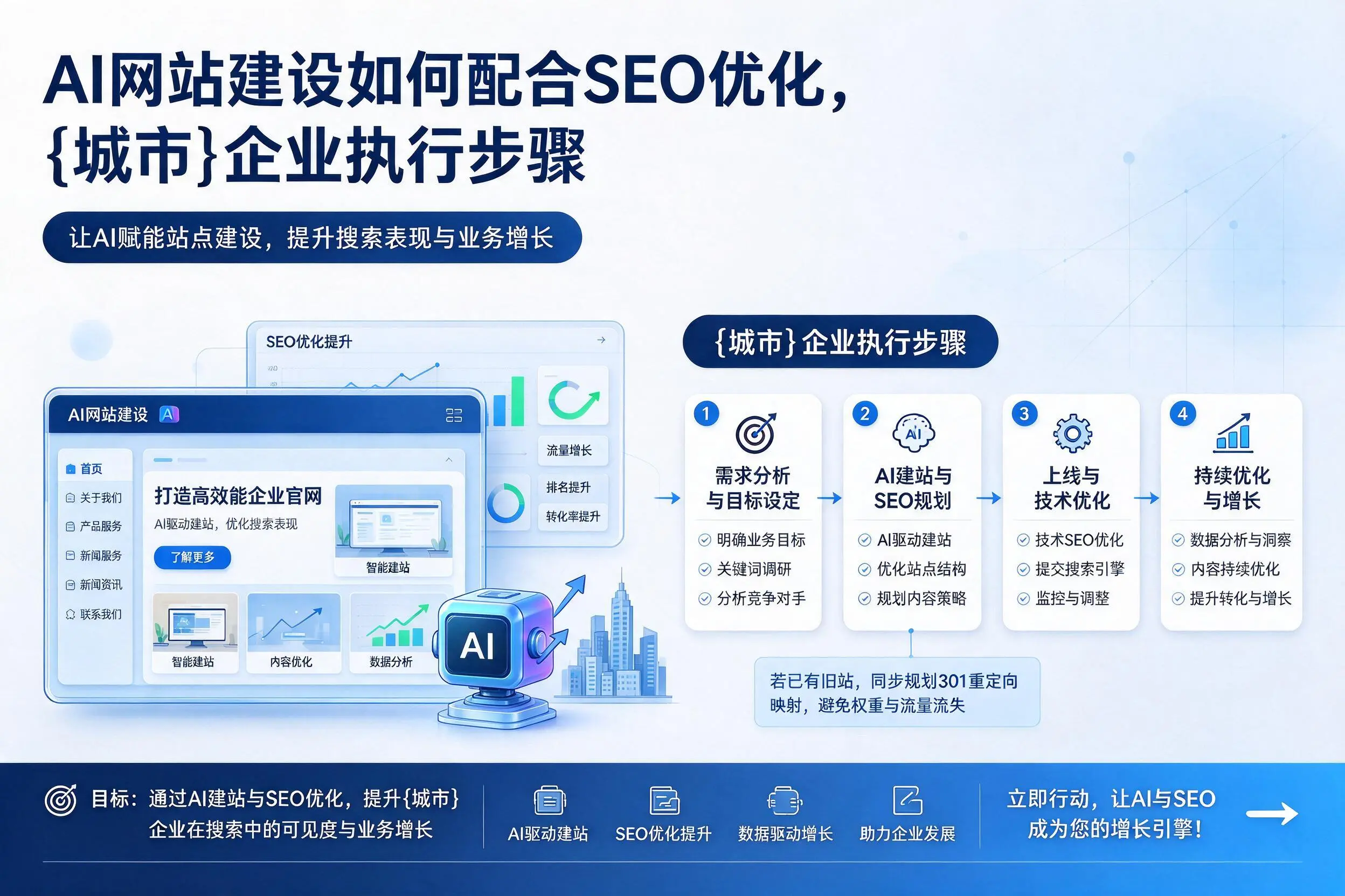 AI网站建设如何配合SEO优化,商洛企业执行步骤