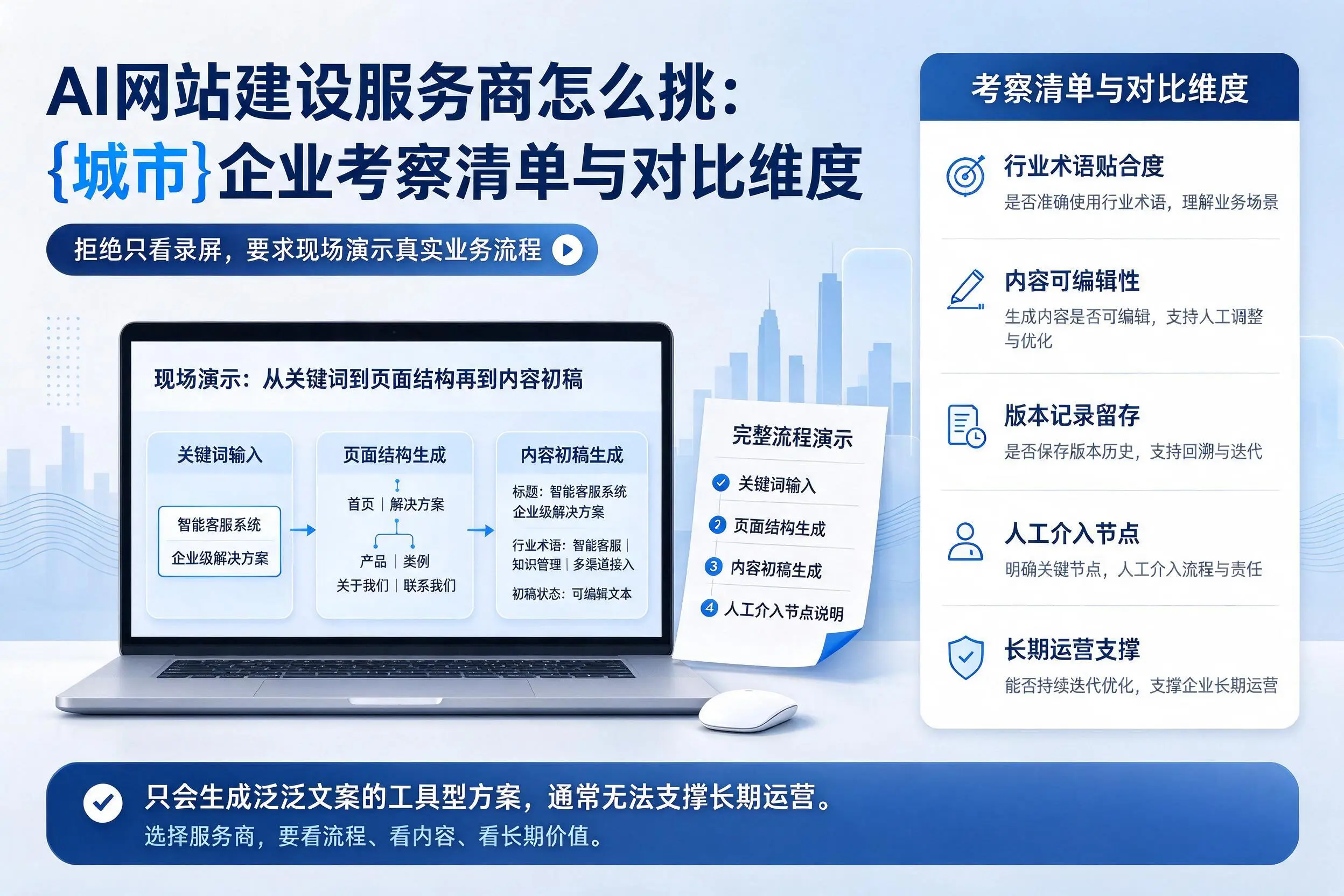 AI网站建设服务商怎么挑:商洛企业考察清单与对比维度