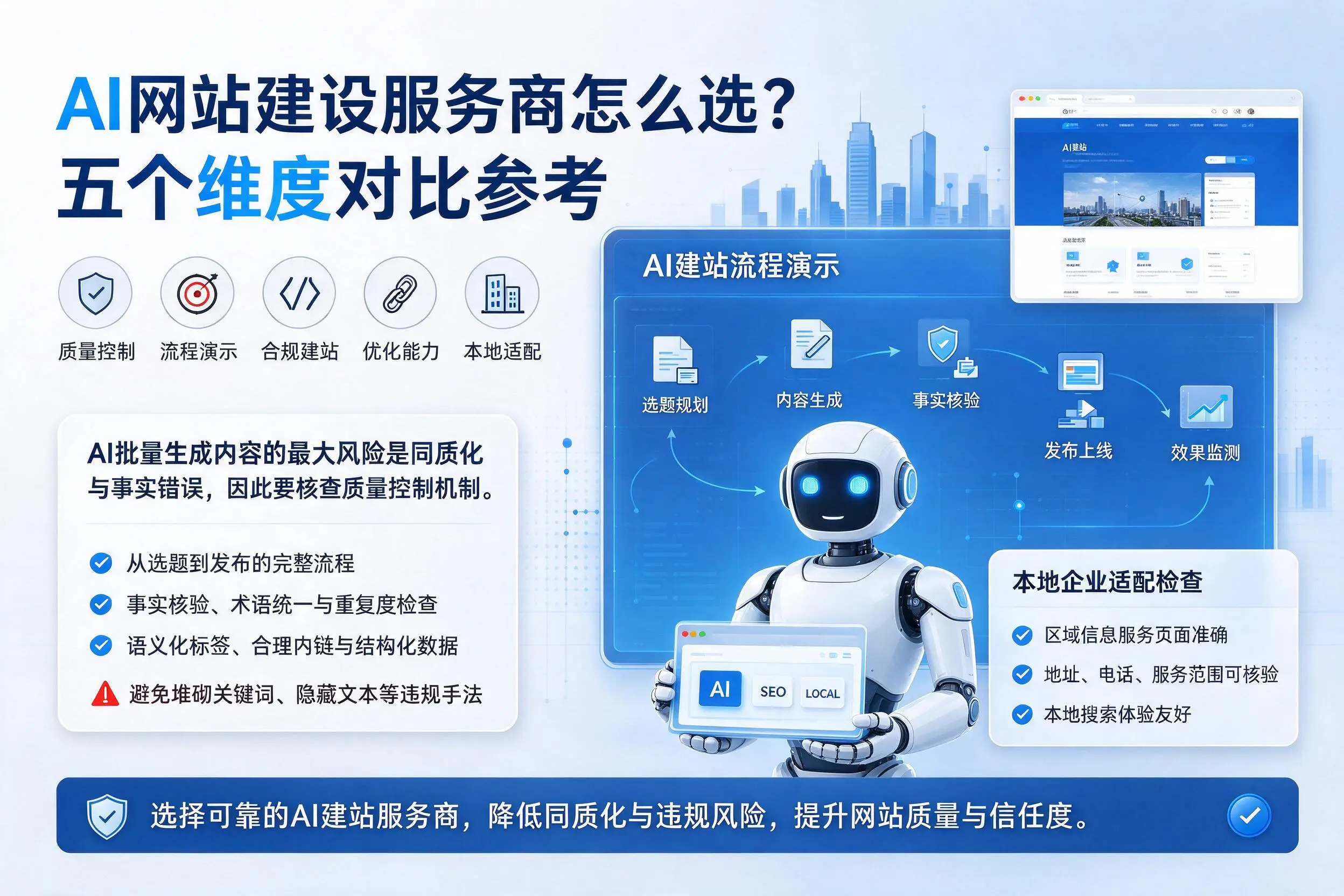 商洛AI网站建设服务商怎么选？五个维度对比参考