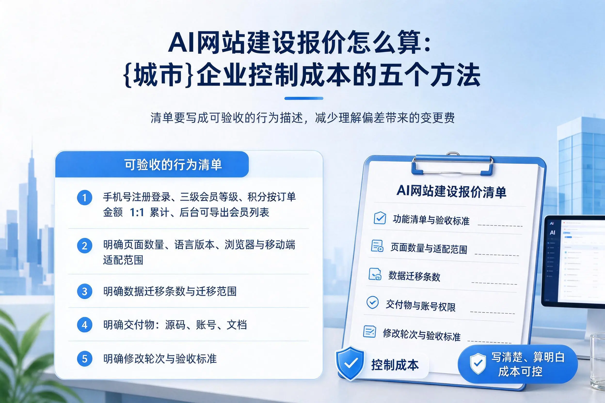 AI网站建设报价怎么算:商洛企业控制成本的五个方法