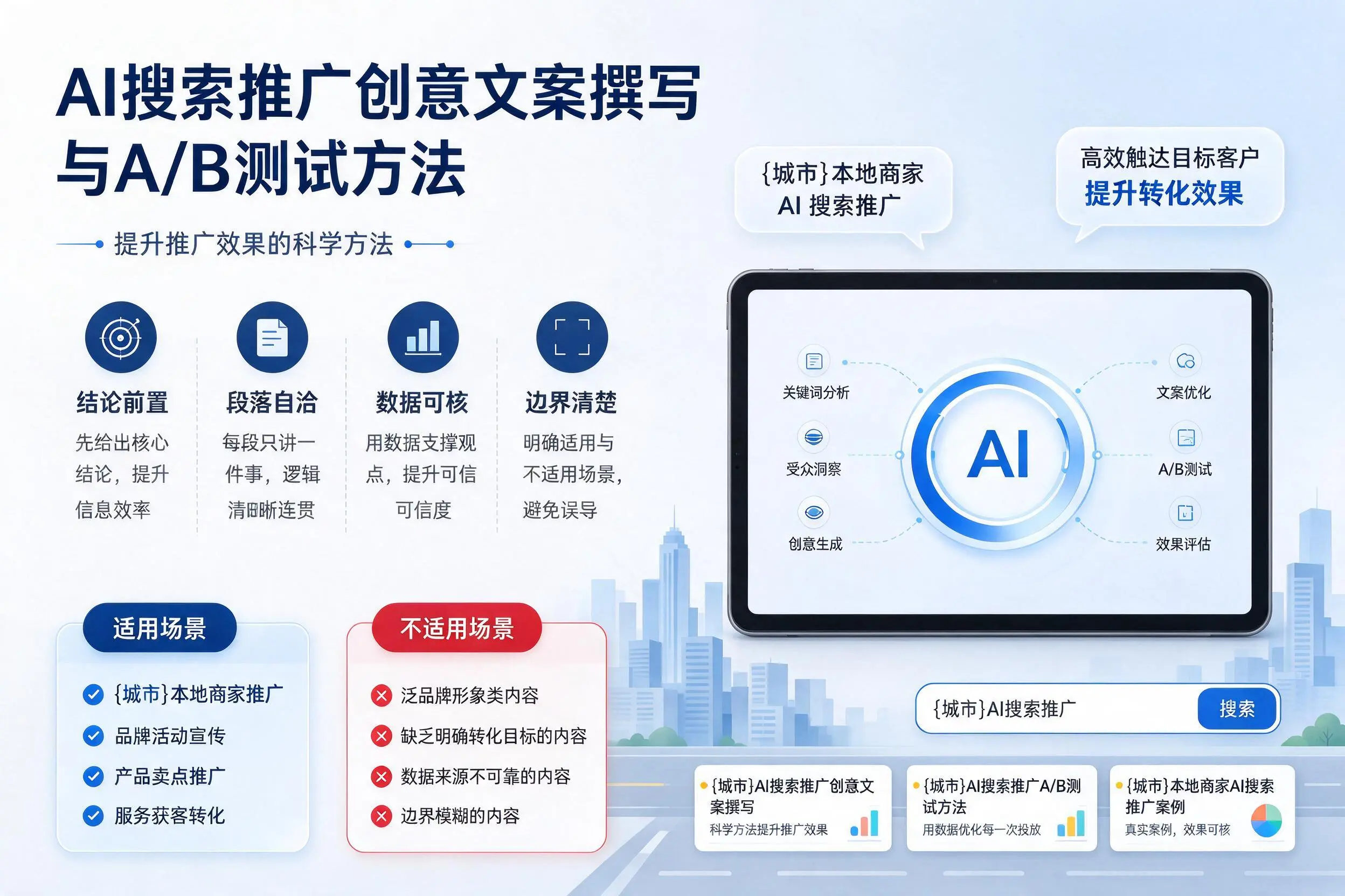商洛AI搜索推广创意文案撰写与A/B测试方法